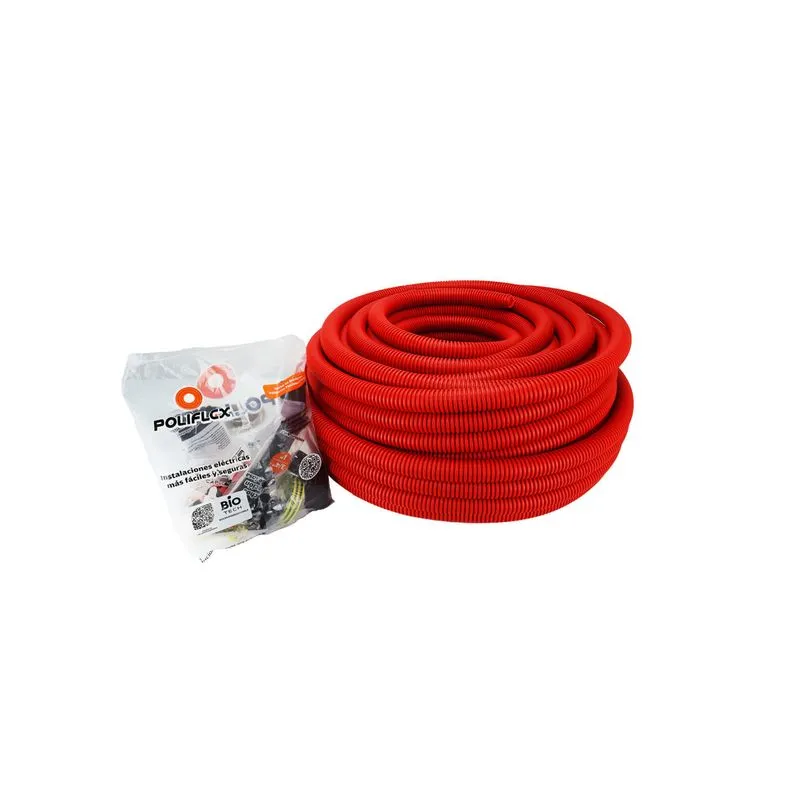 Poliflex Rojo Residencial con Guía de 1/2 de 100 m EF4056