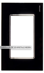 Placa de 3 Módulos Kristal Negra Leviton Kristalo EC7451