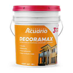 Pintura Vinil Acrílica Modificada Decoramax De 19LT Color Blanco Mate Marca PINTURAS ACUARIO VA94090