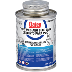 Cemento Azul para PVC Blue Lava (4 oz / 118 ml), Especial para Alta Humedad y Exterior, Modelo 32401MX, Oatey PG3169