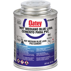 Cemento Azul para PVC Blue Lava (8 oz / 236 ml), Especial para Alta Humedad y Exterior, Modelo 32402MX, Oatey PG3170