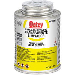 Limpiador Transparente para Tubos y Conexiones de PVC/CPVC (8 oz / 236 ml), Modelo 32375MX, Oatey PG3173