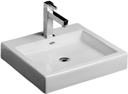 Lavabo de Sobreponer Kub Cerámica de Alto Brillo Sin Rebosadero 52222-021 PM5467