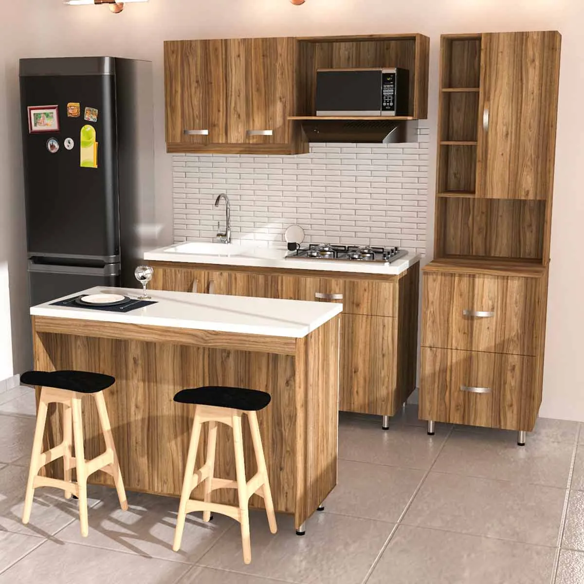 Locker de Cocina Color Gales 60x60x212 cm Bochetti 1241217